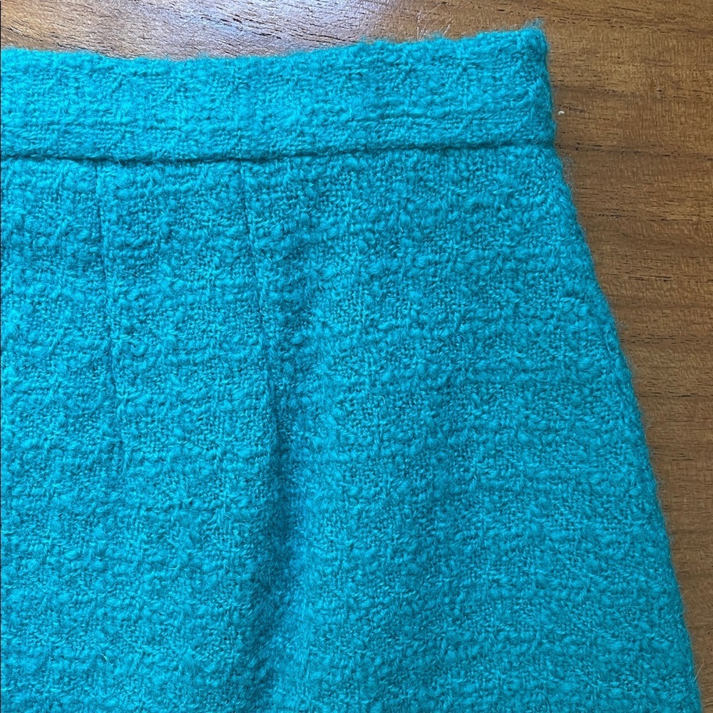 Vintage Eric Pang Teal Wool Bouclé Skirt Suit – Made in Hong Kong – Small - Picture 7 of 9